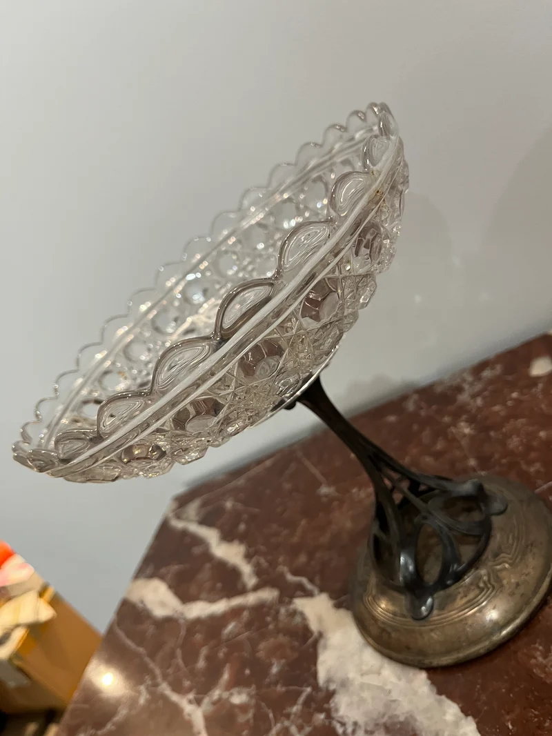 Coupelle cristal métal argenté