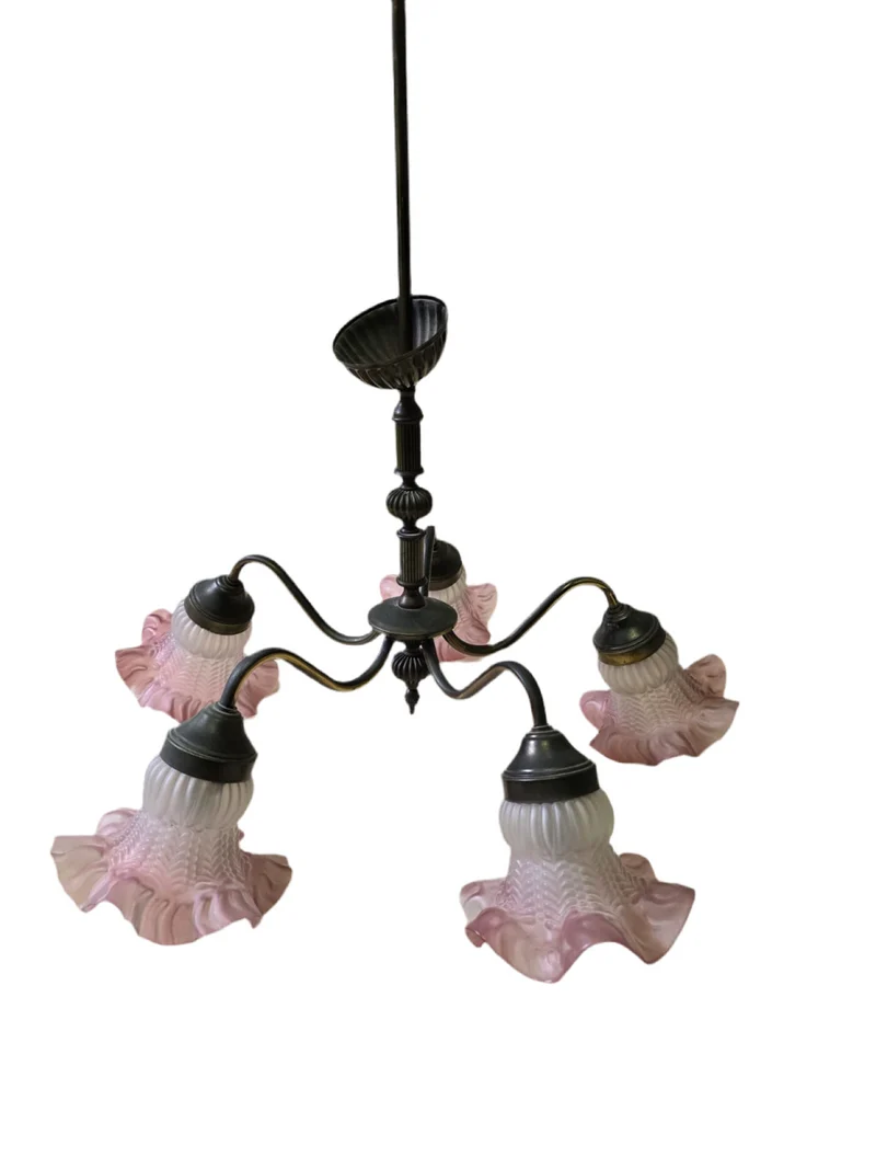 Lustre Tulipe patte de verre