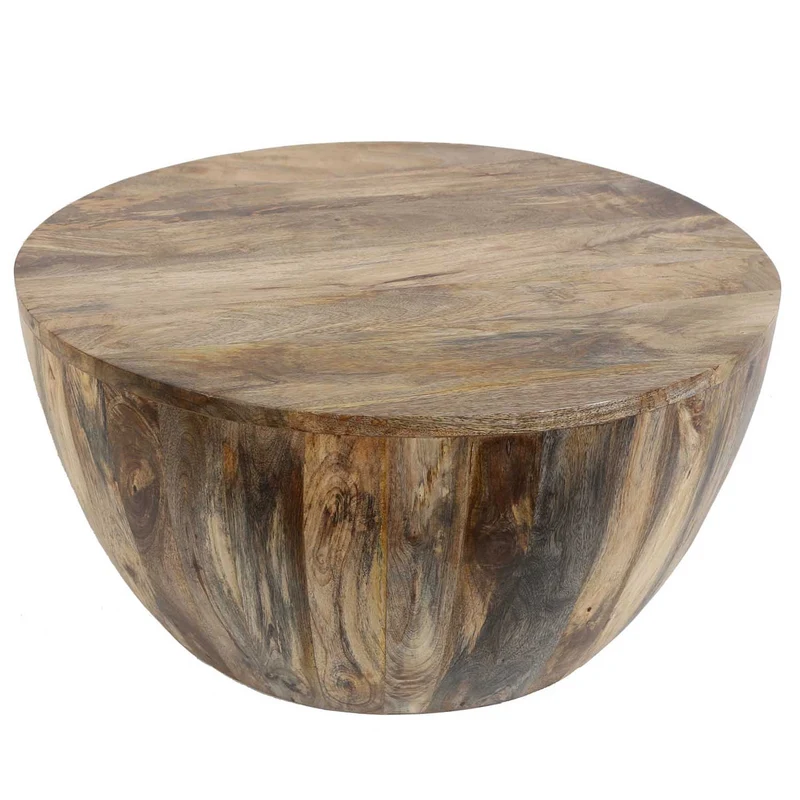 Table basse Torino ronde en bois massif