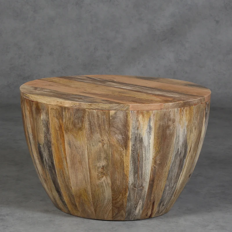 Table basse Torino ronde en bois massif