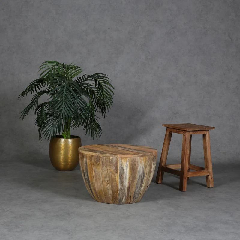 Table basse Torino ronde en bois massif