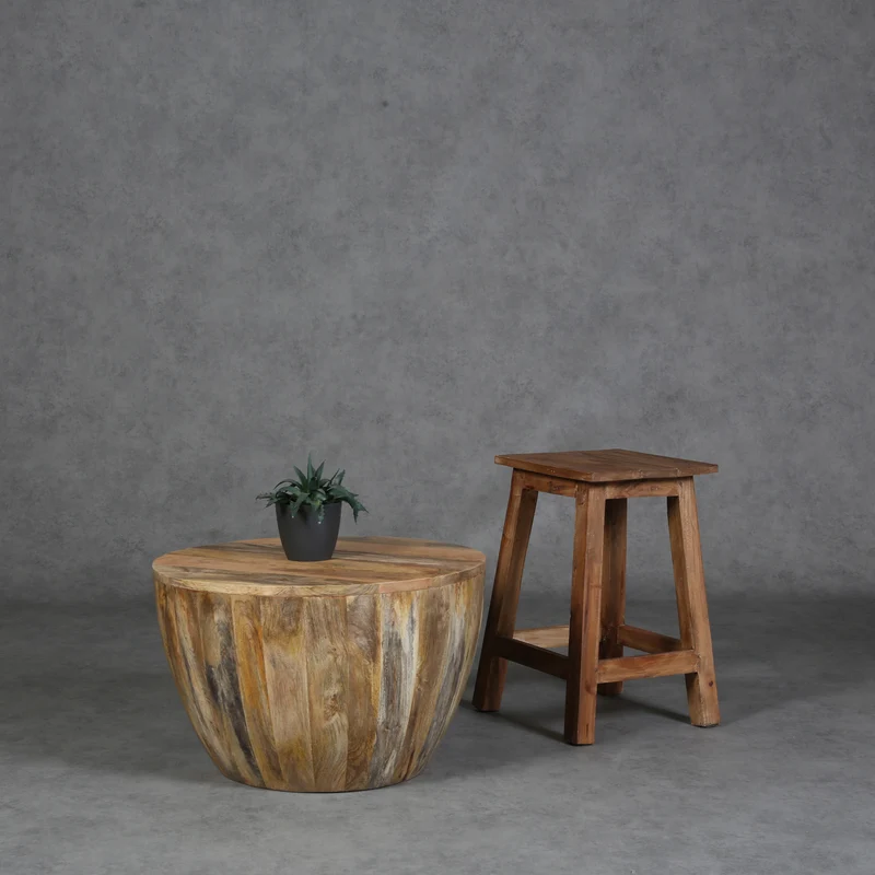 Table basse Torino ronde en bois massif