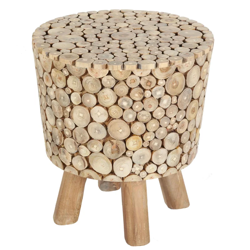 Tabouret en bois de teck Merida