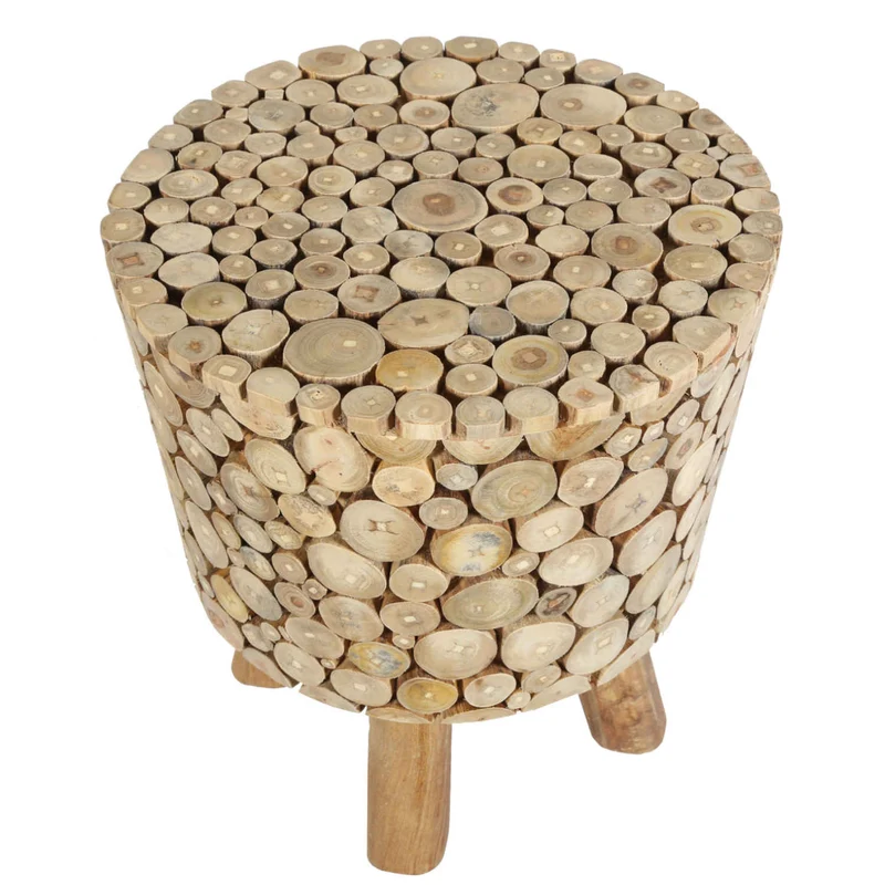 Tabouret en bois de teck Merida