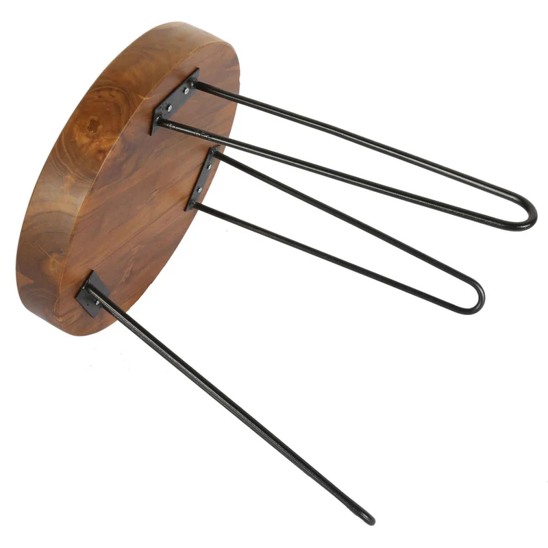 Table d'appoint Ella en teck avec pieds en épingle à cheveux