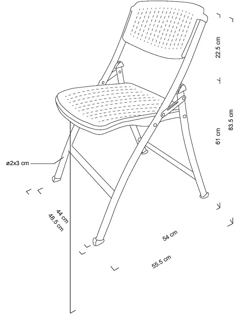 Chaise pliante Net noire M2