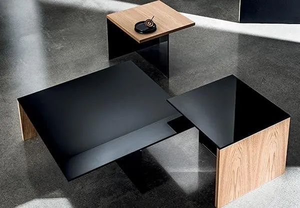 Table basse Sovet - Regolo (structure en verre - top en chêne)