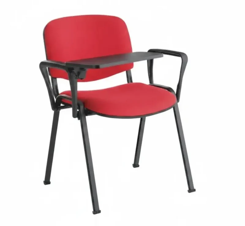 Chaise tissu Iso avec tablette écritoire et accoudoirs