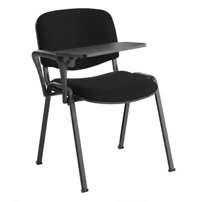 Chaise tissu Iso avec tablette écritoire et accoudoirs