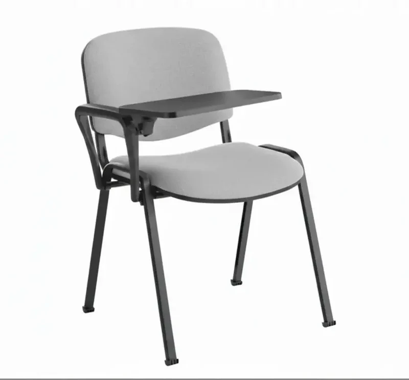 Chaise tissu Iso avec tablette écritoire et accoudoirs