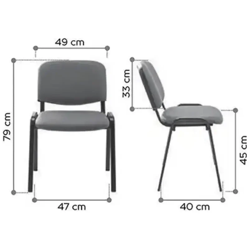 Chaise Iso Simili Cuir COIGNY MILI - Pieds Noir