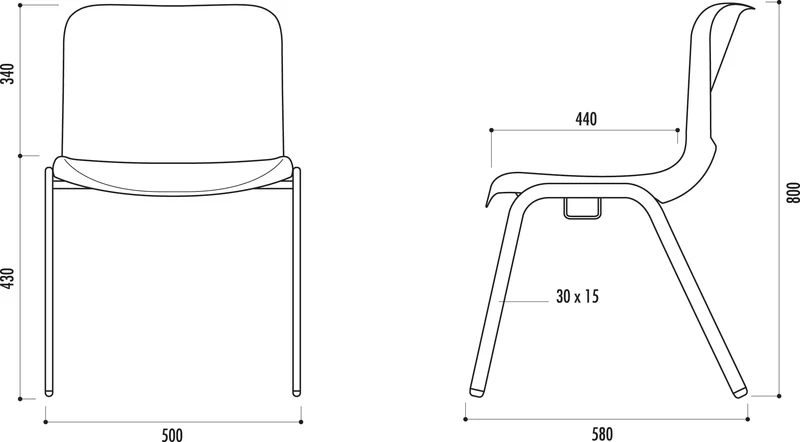 Chaise empilable Milan