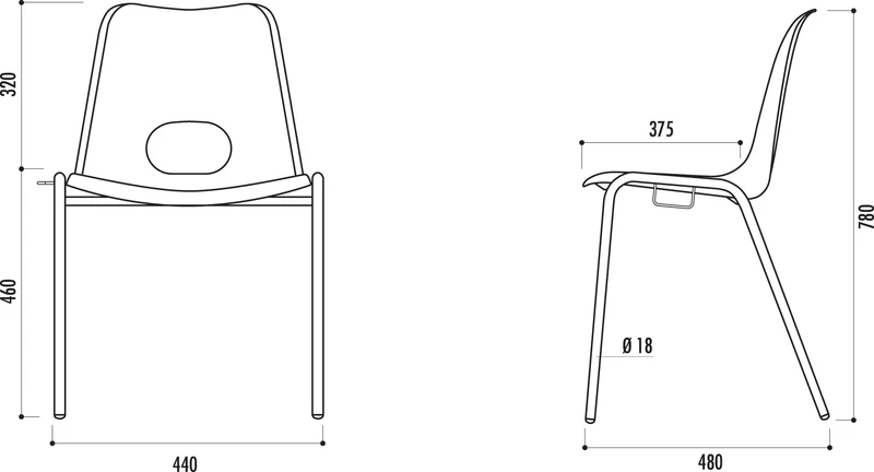 Chaise empilable Bologne