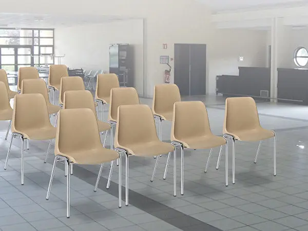 Chaise coque plastique empilable Hélène Ø 22 mm