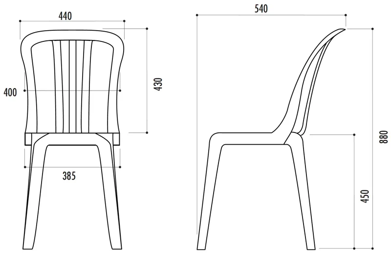 Chaise empilable Miami