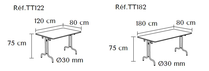 Table pliante Tonic (lot de 3 ou 4)
