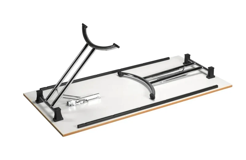 Table pliante stratifiée pieds courbés chromés