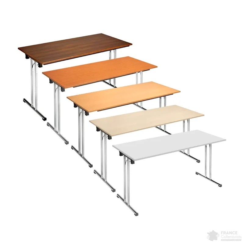 Table pliante mélaminée pieds chromés