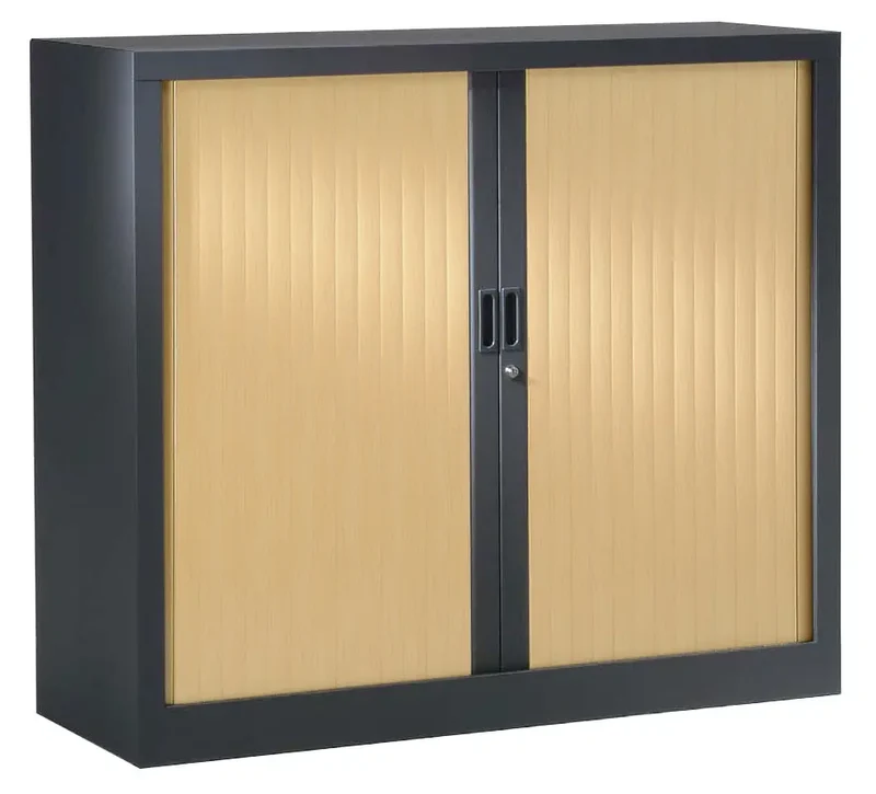Armoire basse à rideaux bois 1.00 x 1.20 m