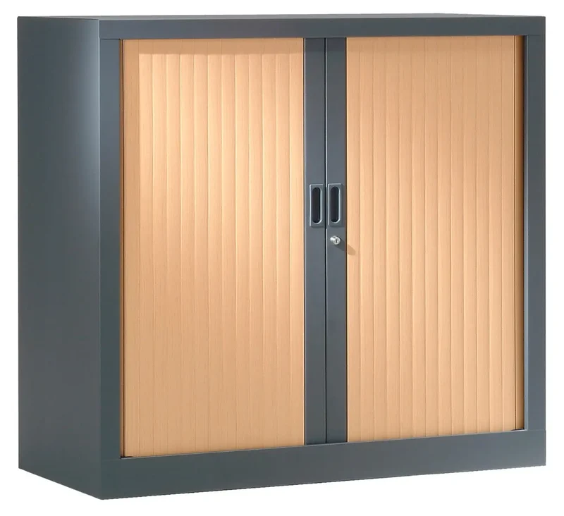 Armoire basse à rideaux bois 1.00 x 1.20 m