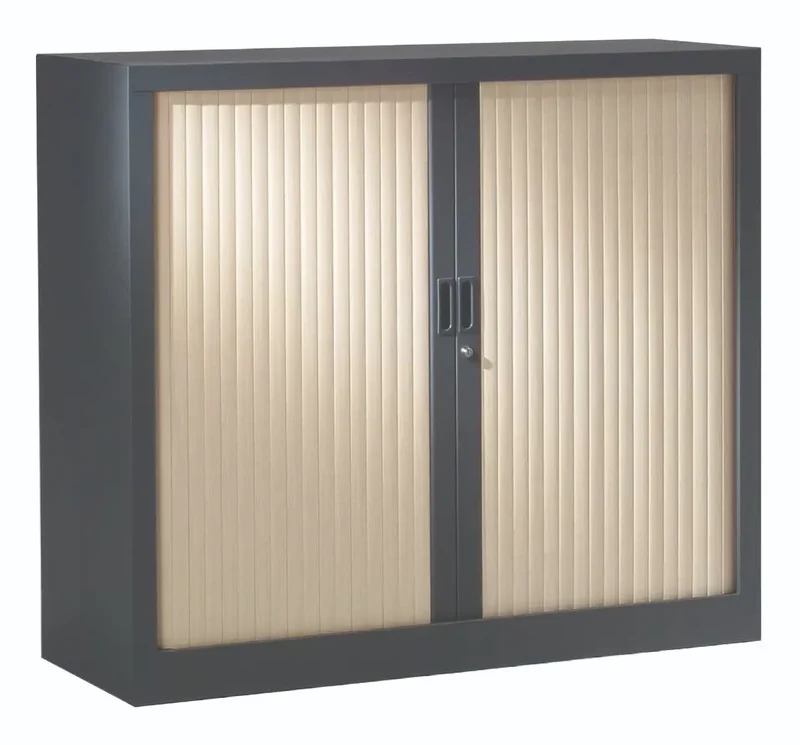 Armoire basse à rideaux bois 1.00 x 1.20 m