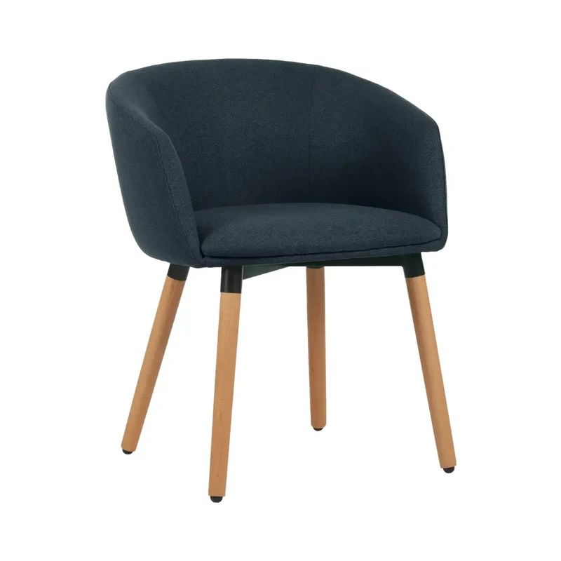 Fauteuil ARCO en tissu et pieds bois