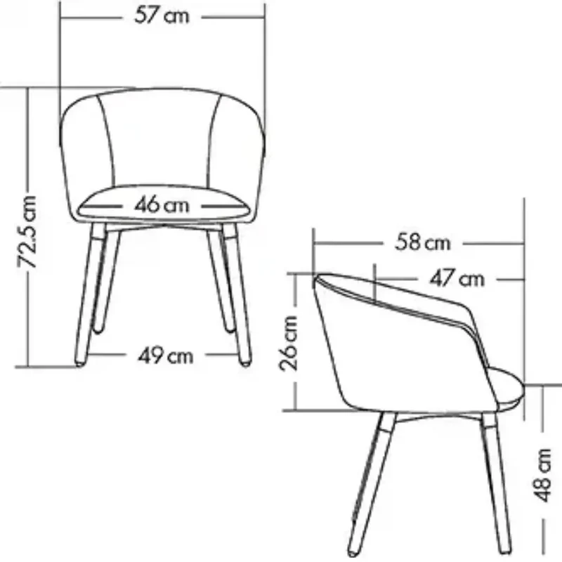 Fauteuil ARCO en tissu et pieds bois