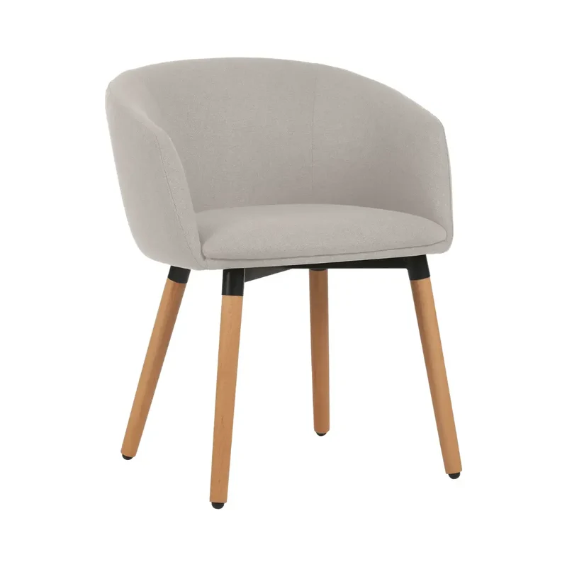 Fauteuil ARCO en tissu et pieds bois