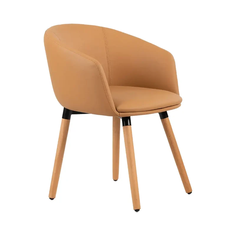 Fauteuil ARCO en tissu et pieds bois