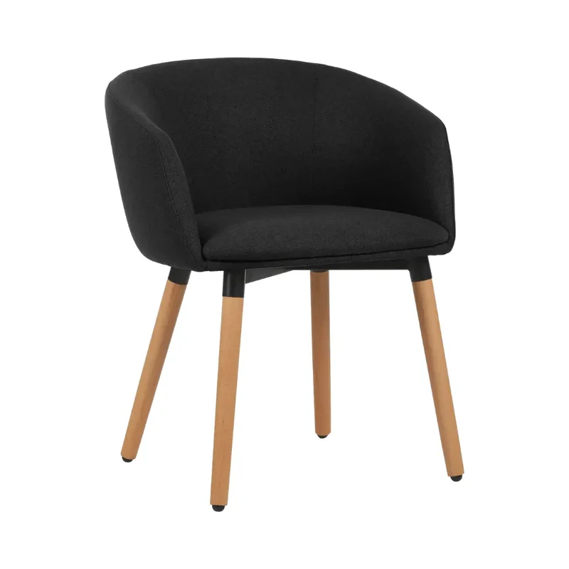 Fauteuil ARCO en tissu et pieds bois