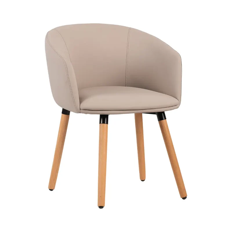 Fauteuil ARCO en tissu et pieds bois