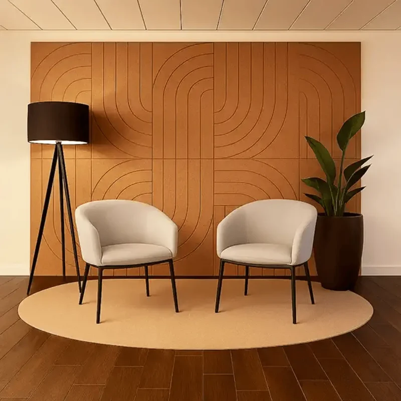 Fauteuil ARCO en tissu et pieds métal