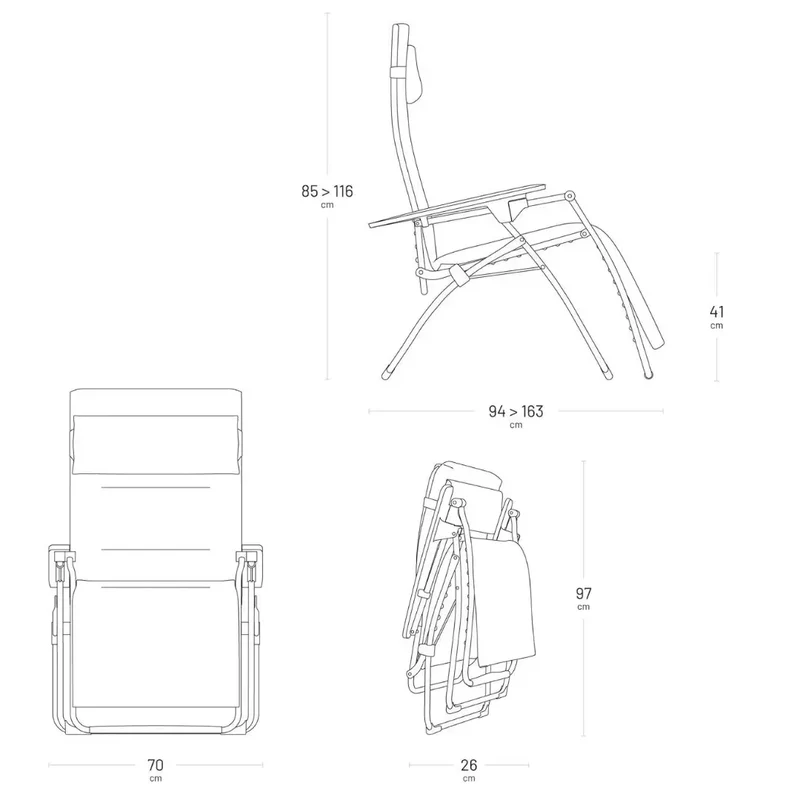 Fauteuil Relax Zéro Gravité, Cuir synthétique - Lafuma Gamme éclipse