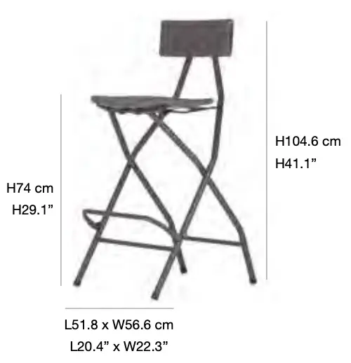 Tabouret haut pliant plastique pour tables de cocktail "Classic Collection"