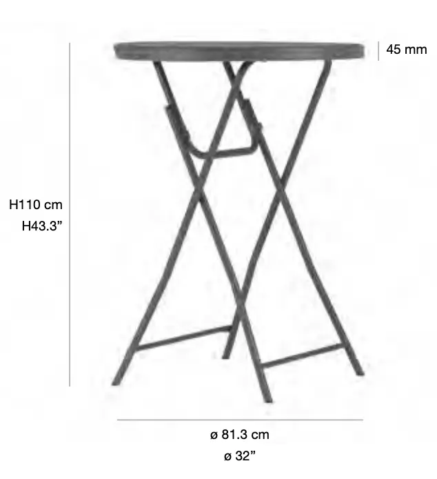 Table haute de cocktail plastique pliante "Classic Collection"