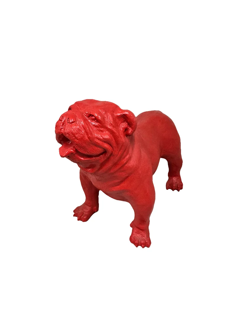 Bull dog résine rouge