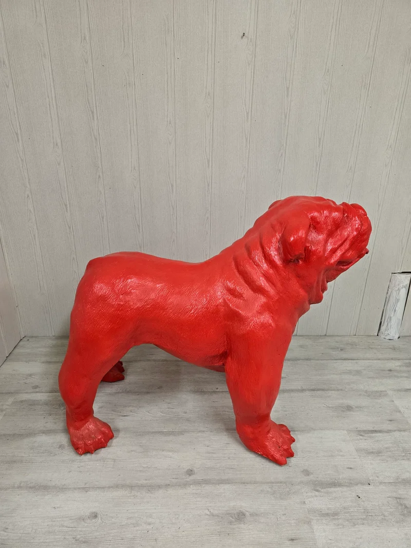 Bull dog résine rouge