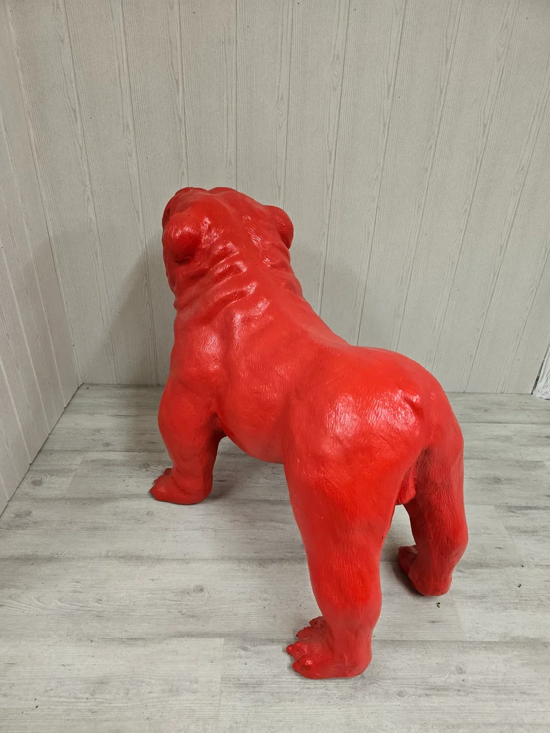 Bull dog résine rouge