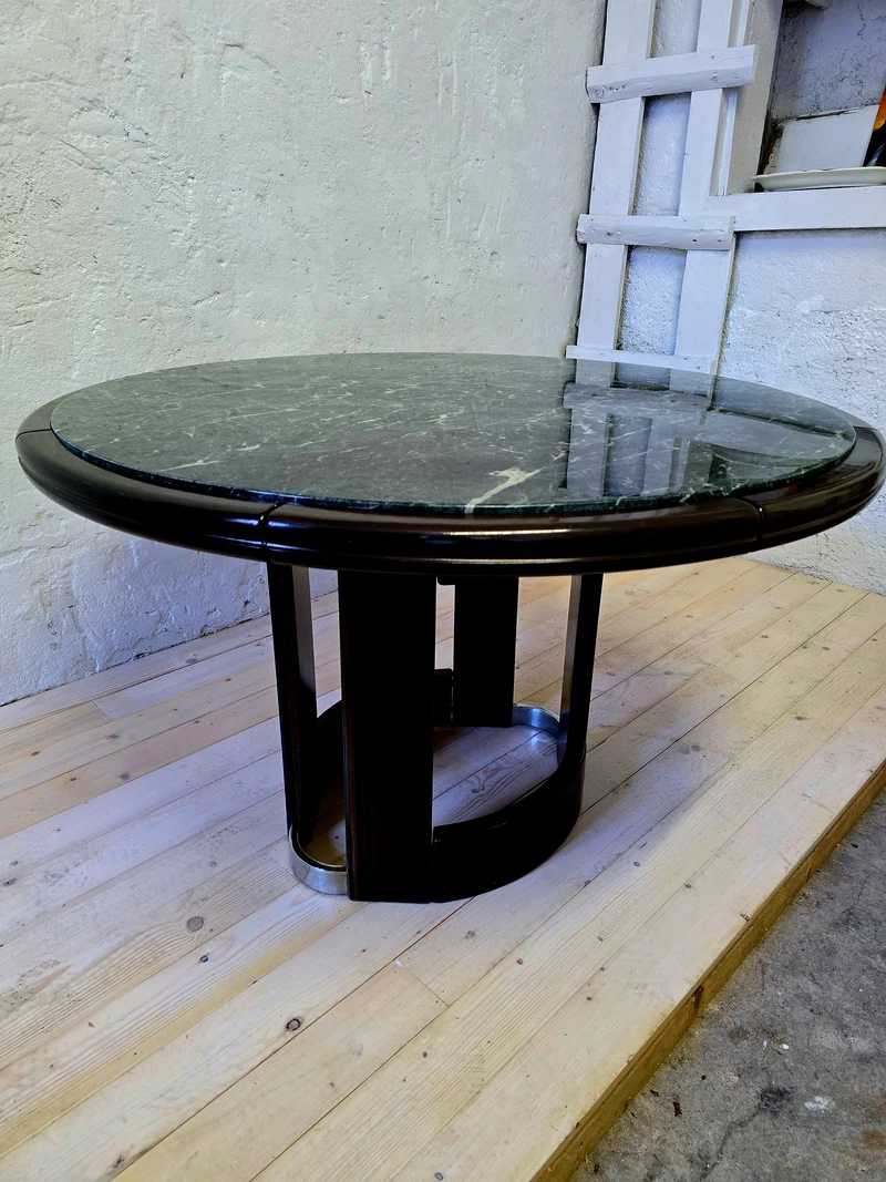 Table ronde art déco marbre vert