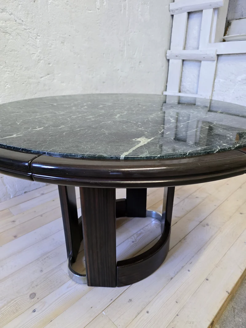 Table ronde art déco marbre vert