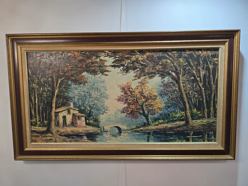 Grand tableau paysage Signé