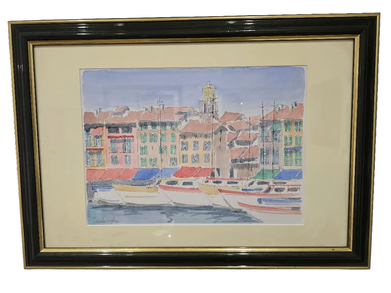 Aquarelle signé "Saint-Tropez"