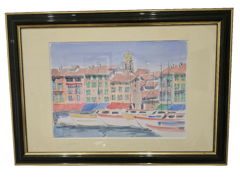 Aquarelle signé "Saint-Tropez"