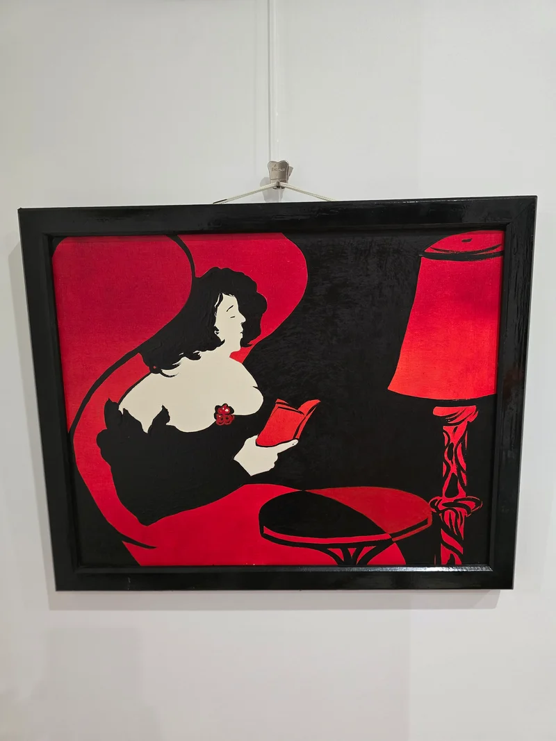 Tableau Liseuse noir/rouge Balbuttis