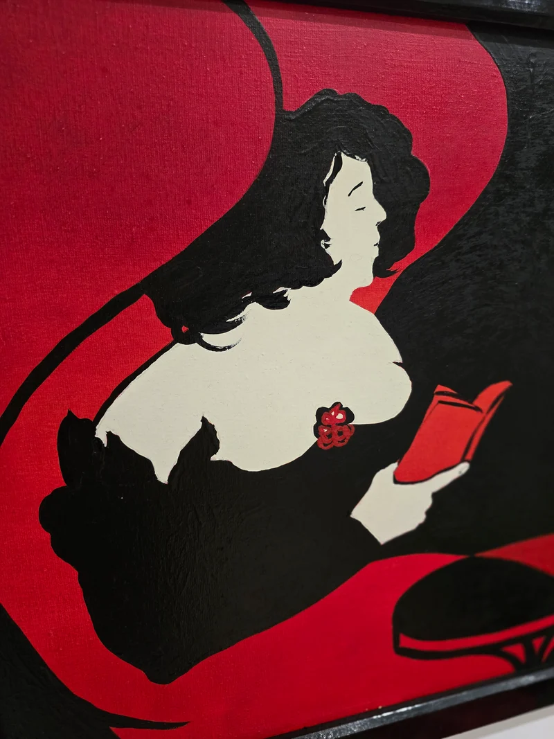 Tableau Liseuse noir/rouge Balbuttis