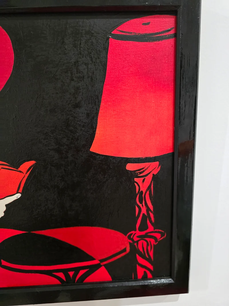 Tableau Liseuse noir/rouge Balbuttis