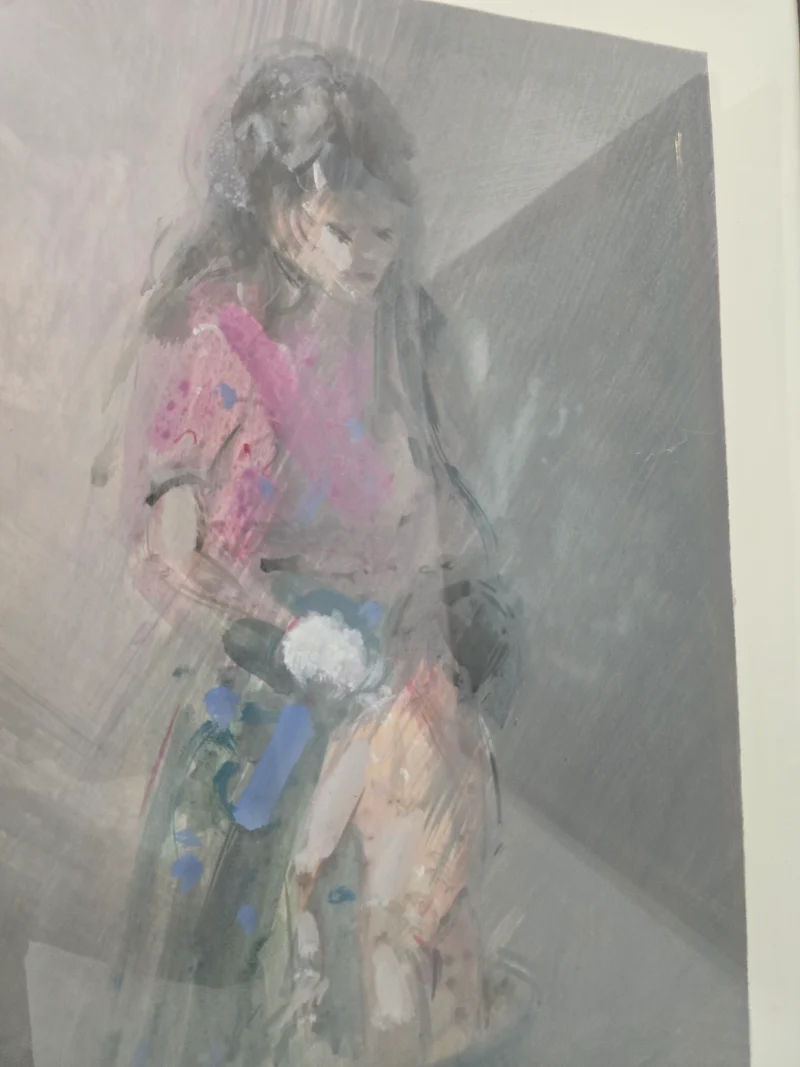Tableau femme lavant son enfant