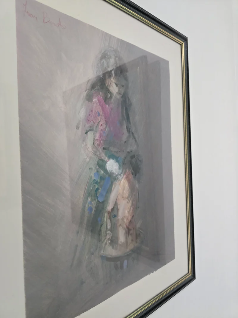 Tableau femme lavant son enfant