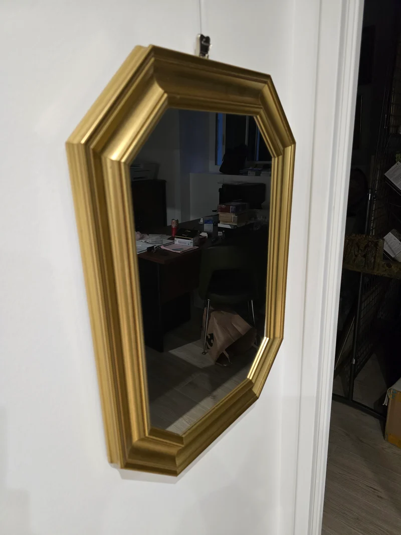 Miroir octogonale doré