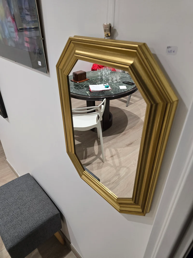 Miroir octogonale doré